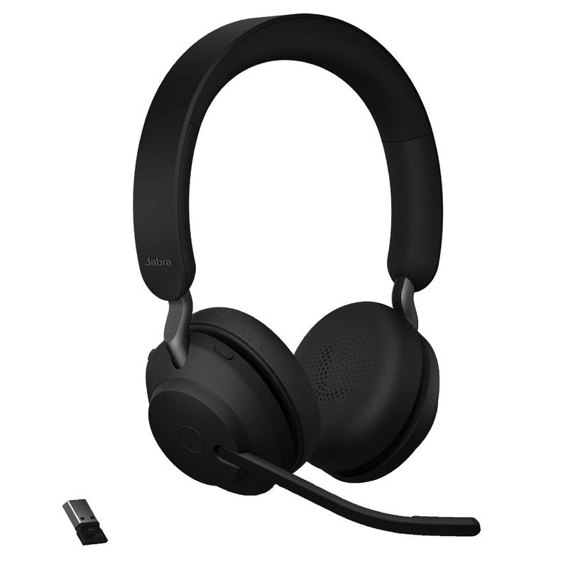 Fones de ouvido sem fio Jabra Evolve2 65 MS com Link380a preto